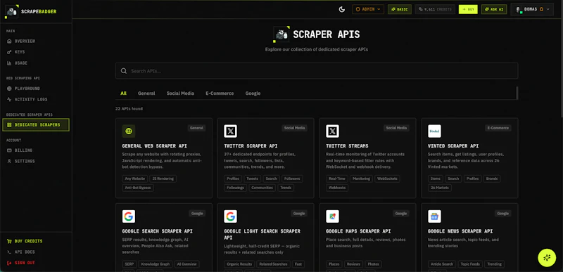 ScrapeBadger - Web Scraping API screenshot 4