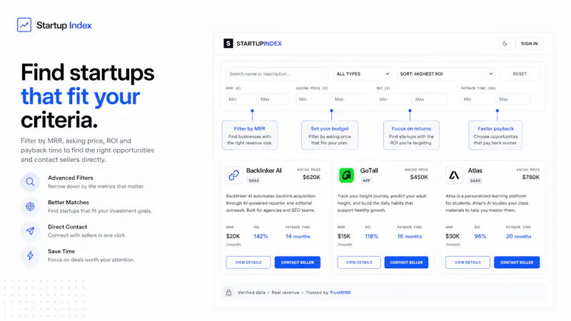 Startup Index screenshot 3