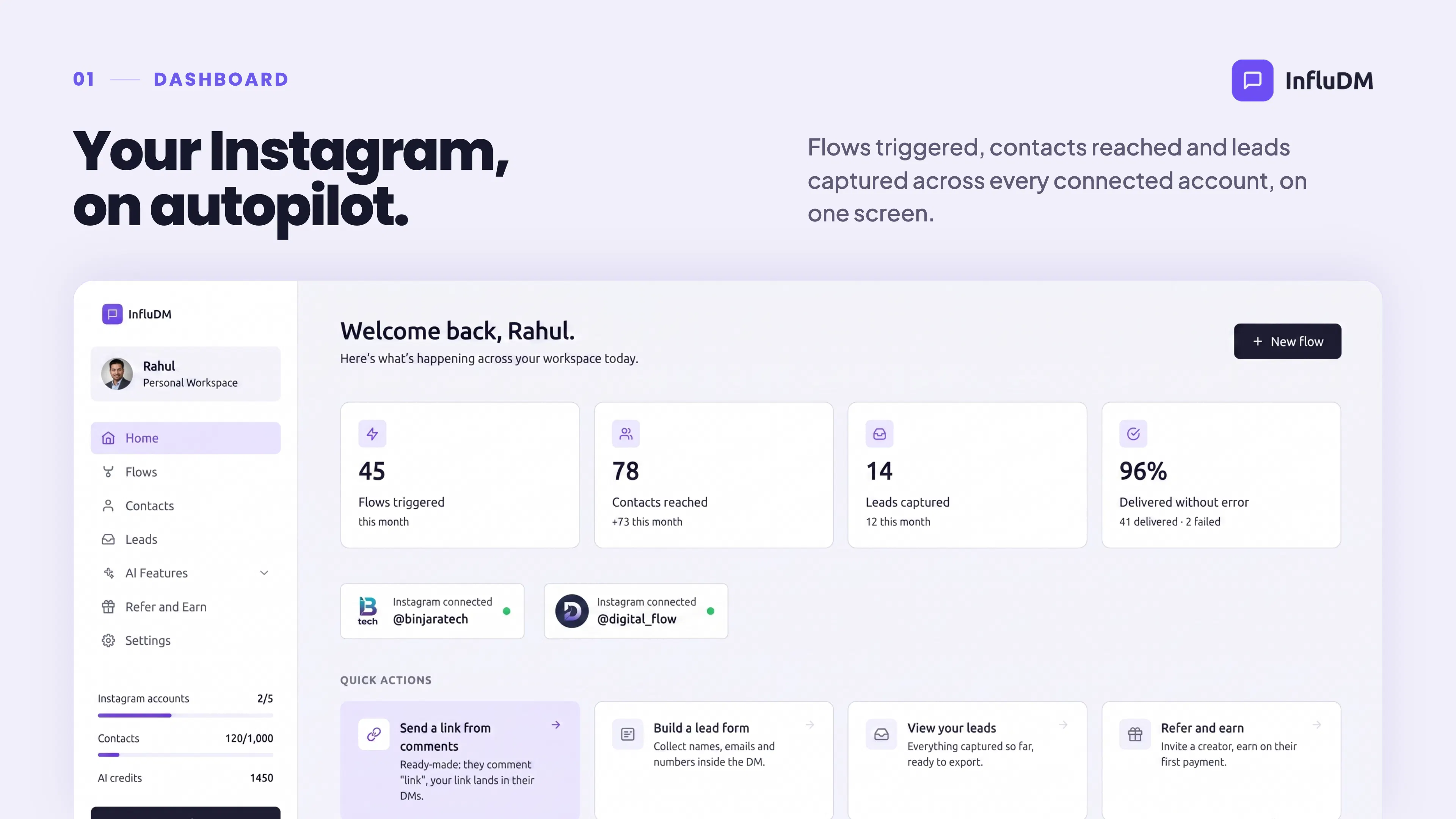 InfluDM: AI Instagram Automation gallery image