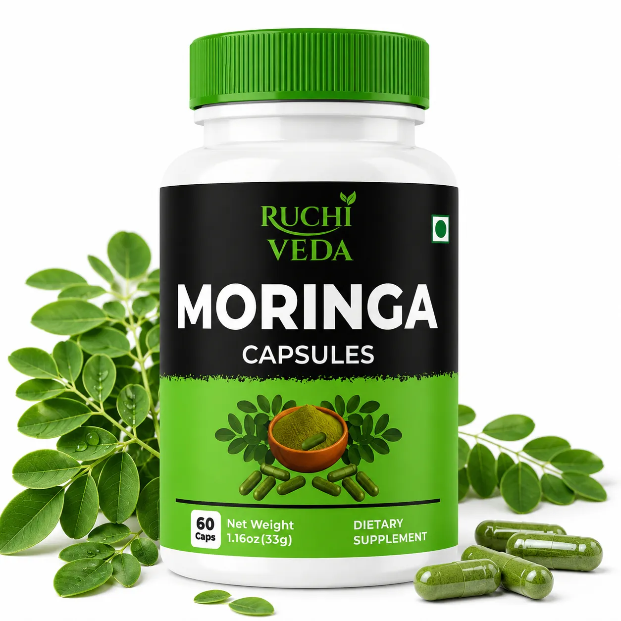 Pure Moringa Leaf Powder & Capsules gallery image