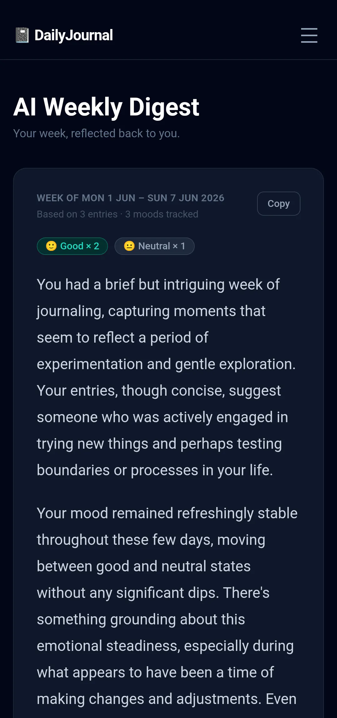Daily Journal + AI Insights 截图 5
