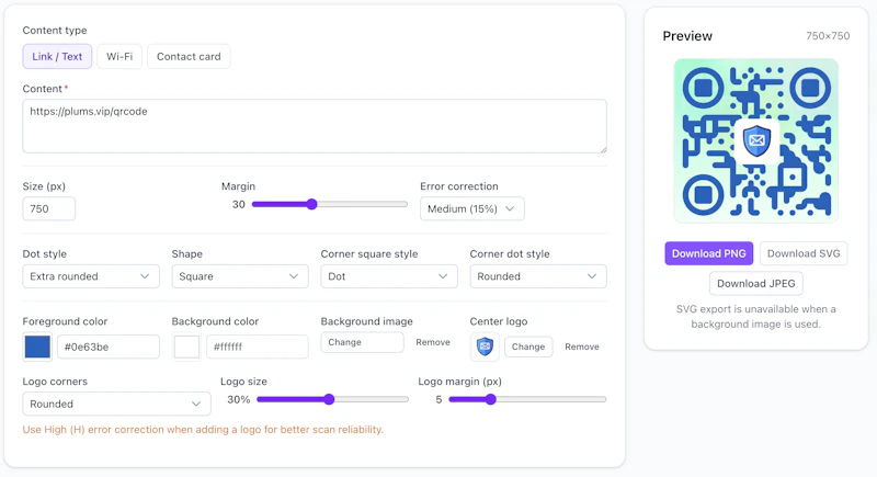 WiFi QR Code Generator — Free Online screenshot 2