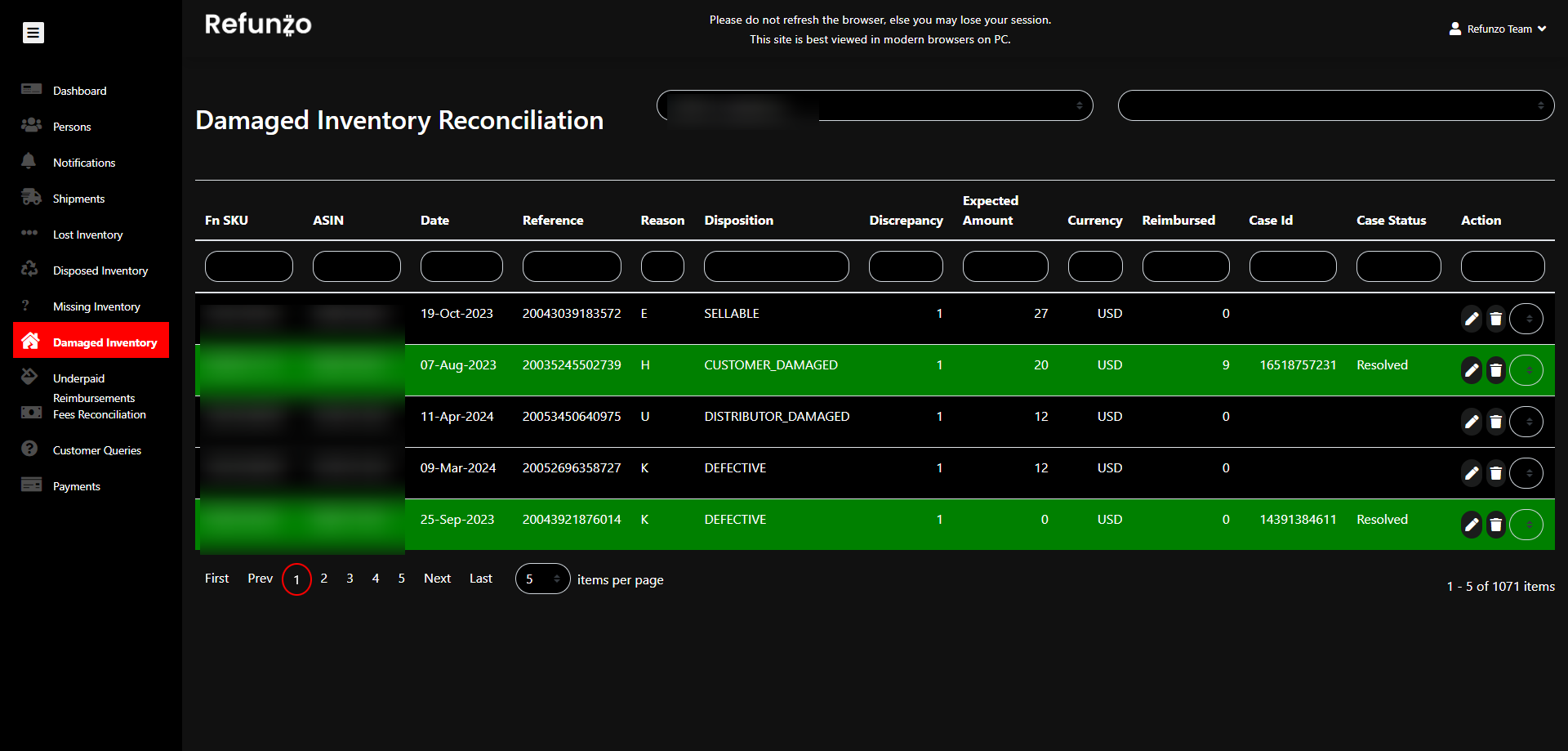 FBA Reimbursements Tool gallery image