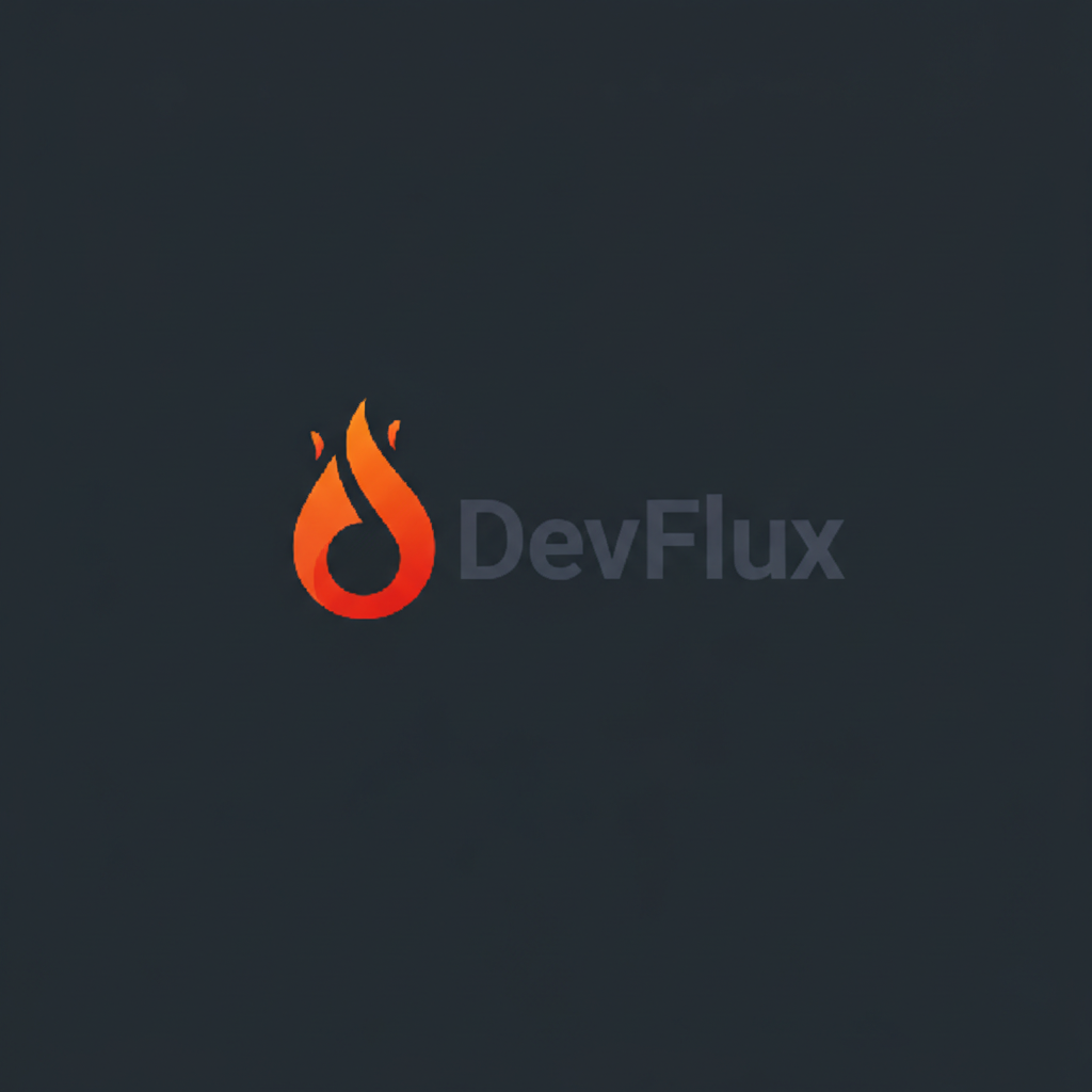 DevFlux - Product Hunt launch logo and brand identity