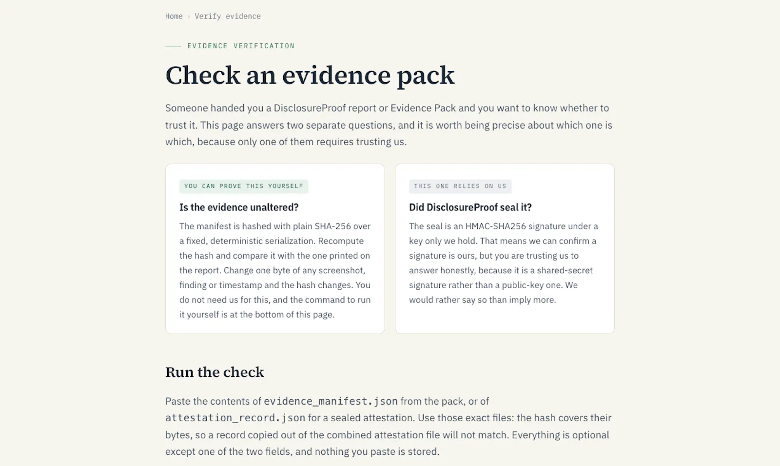 DisclosureProof screenshot 3