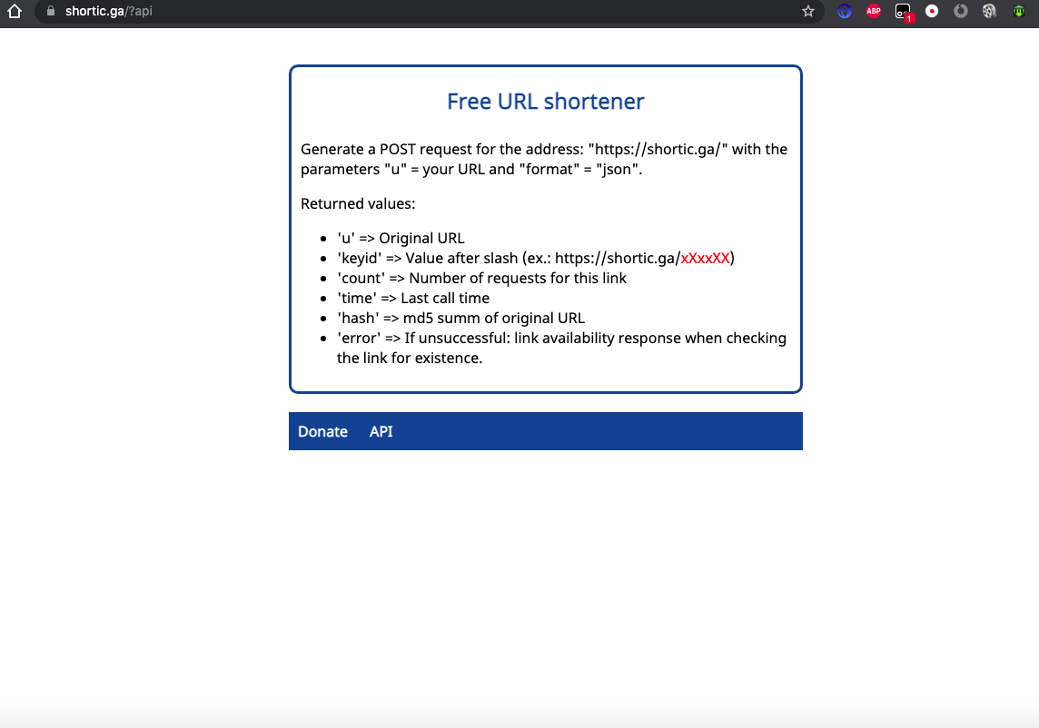 Simple and free URL shortener with API gallery image
