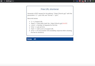 Simple and free URL shortener with API gallery image