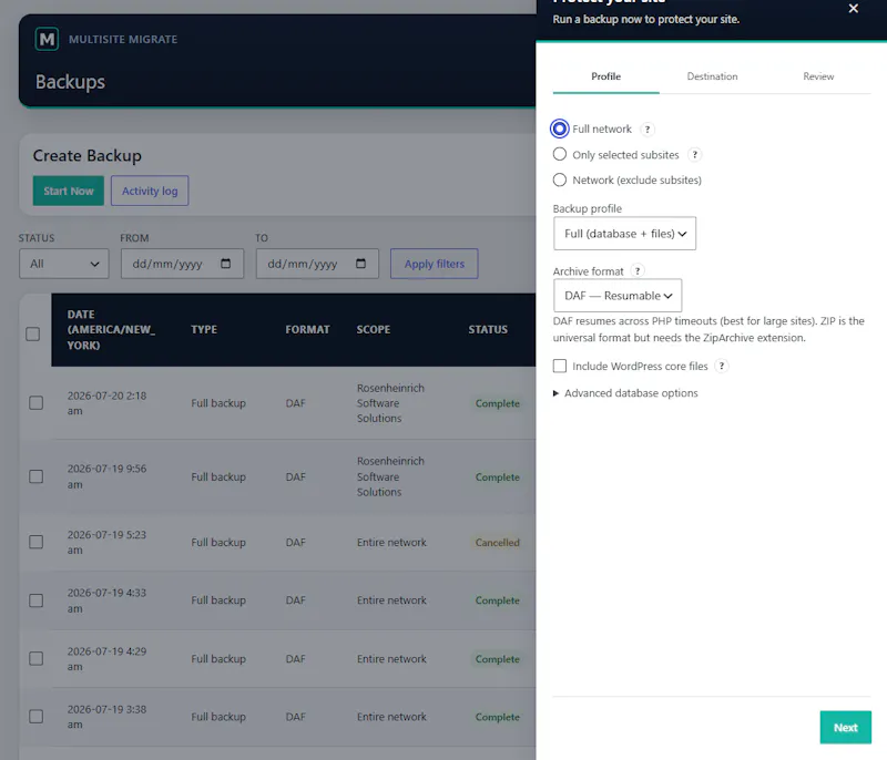 Multisite Migrate screenshot 3