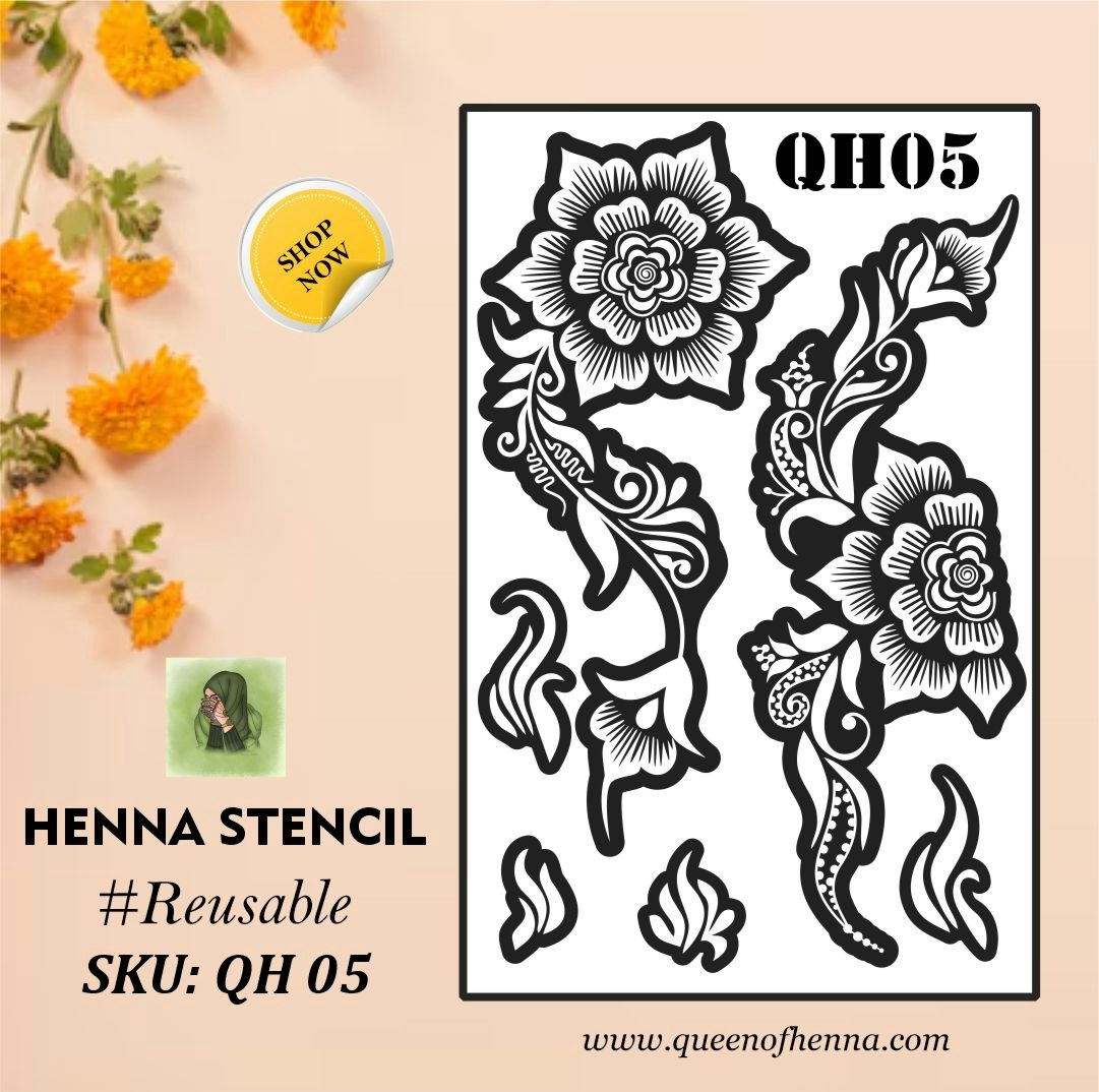 Herbruikbare henna stencil |Mehendi tattoo - Mehndi -sticker, kant -en -klare mehndi media 2