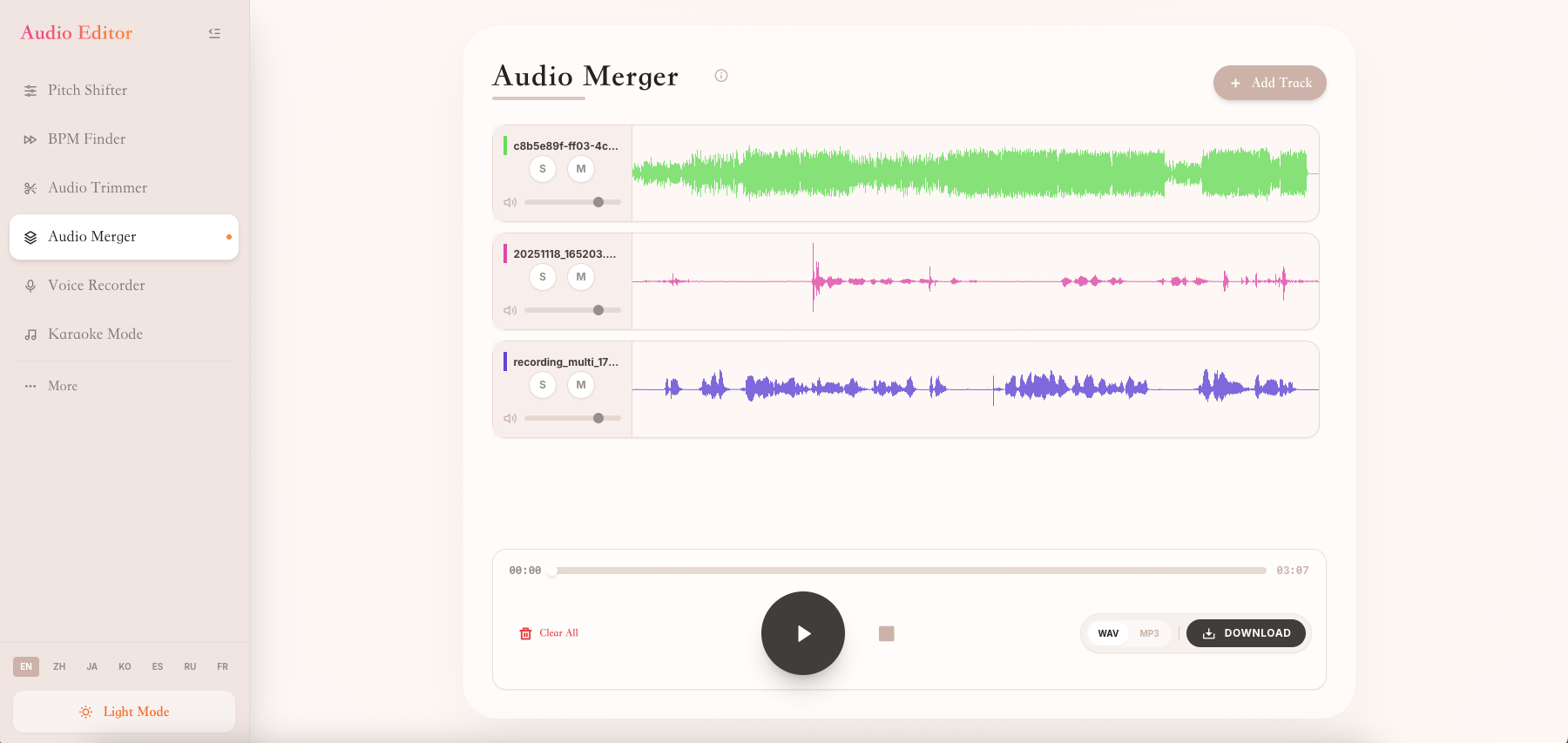 Free Online Audio Editor - Screenshot 5 showing product features and functionality