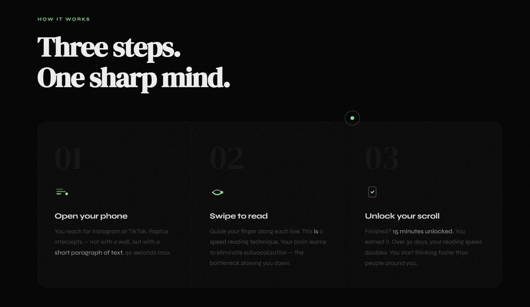 Raptus - Earn Your Scroll Time - Screenshot 2 showing product features and functionality