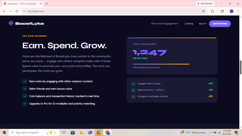 BoostLyke — P2P Social Media Exchange screenshot 3