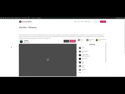 Embed TikTok Live for WordPress gallery image