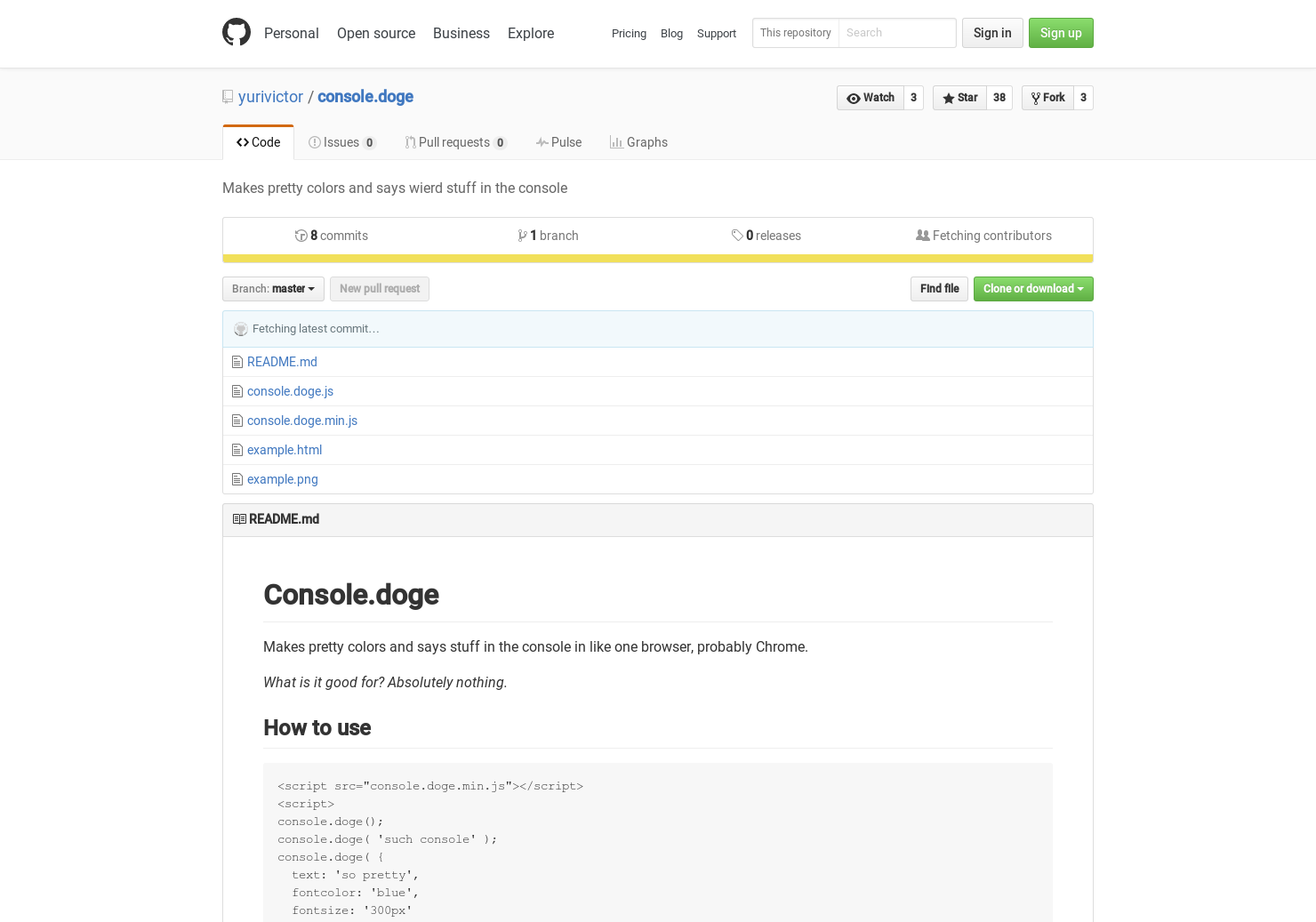 console.doge()