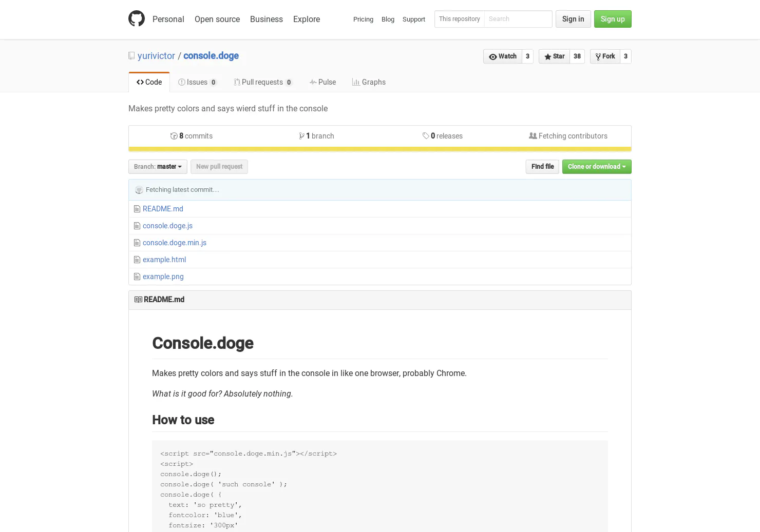 console.doge()