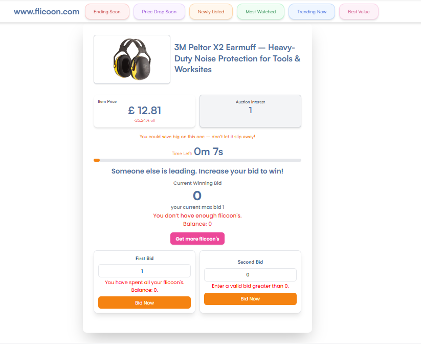 Flicoon: un mercado dinámico - Revendedor a prueba de revendedores.Comprador media 8