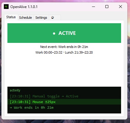 OpenAlive — Keep your PC active gallery image