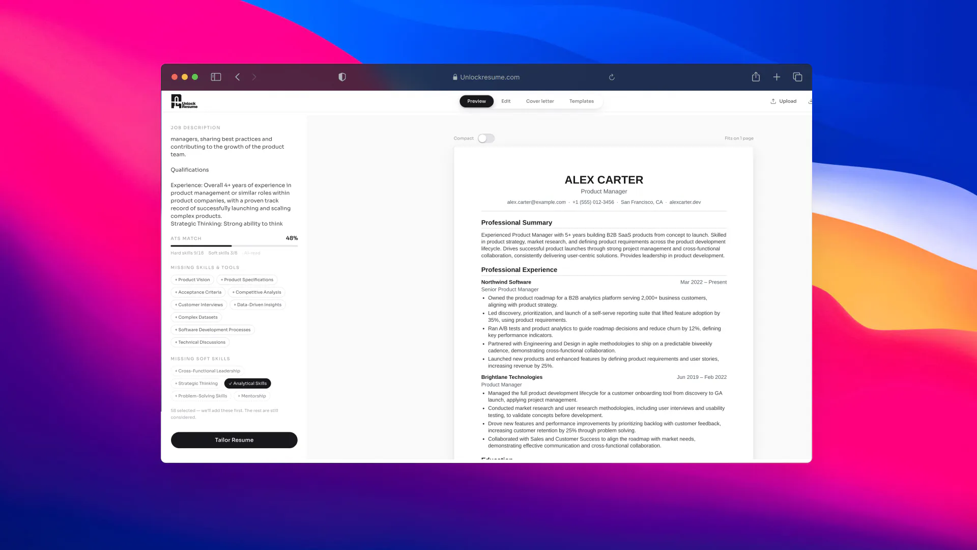 Unlock Resume gallery image