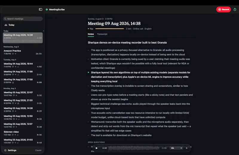 MeetingScribe screenshot 3