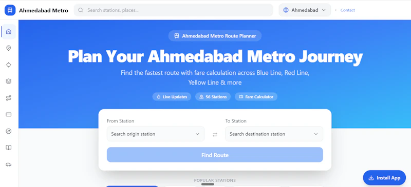 RailMetroRoute.com screenshot 2