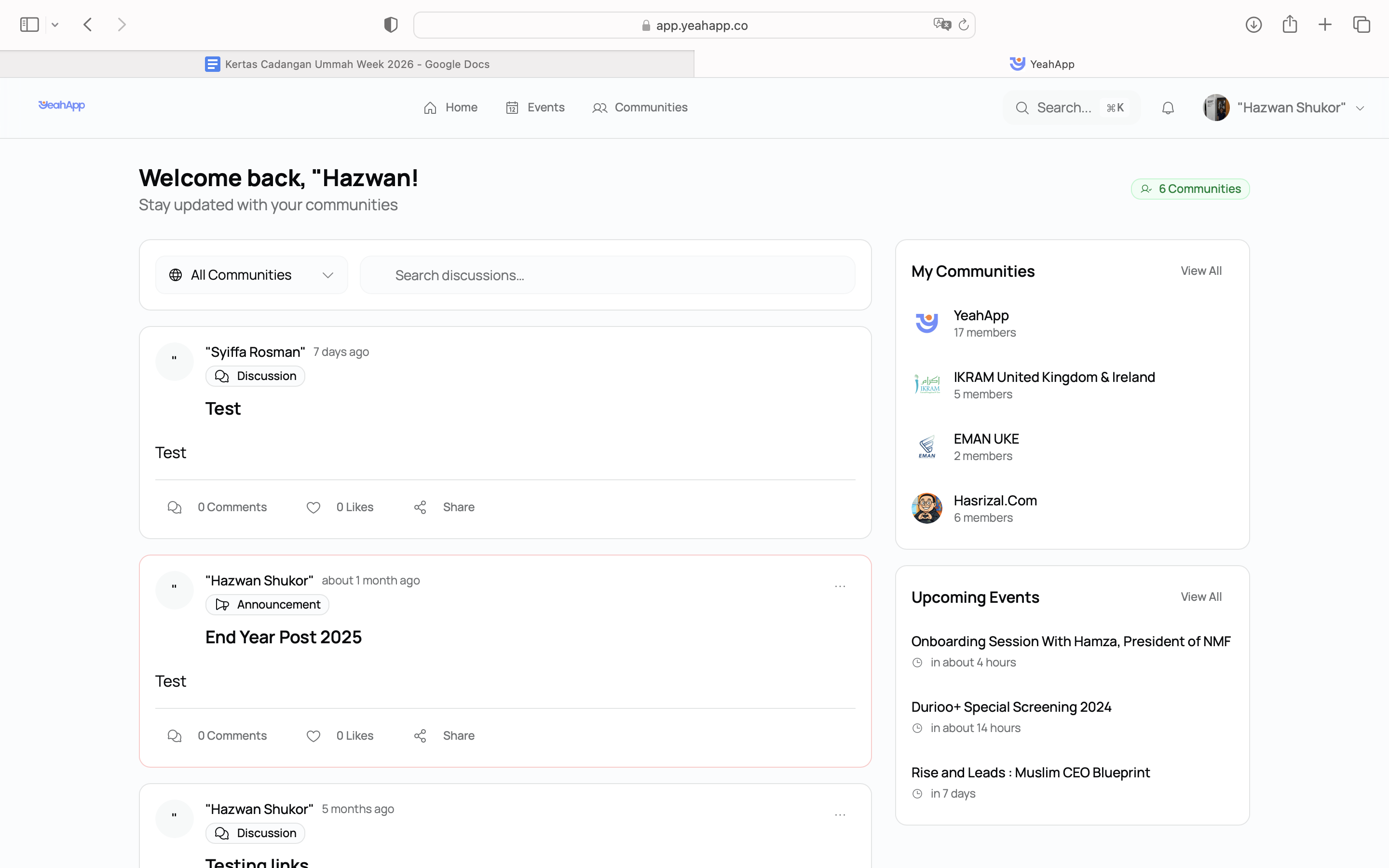 YeahApp - Main product screenshot demonstrating key features and user interface