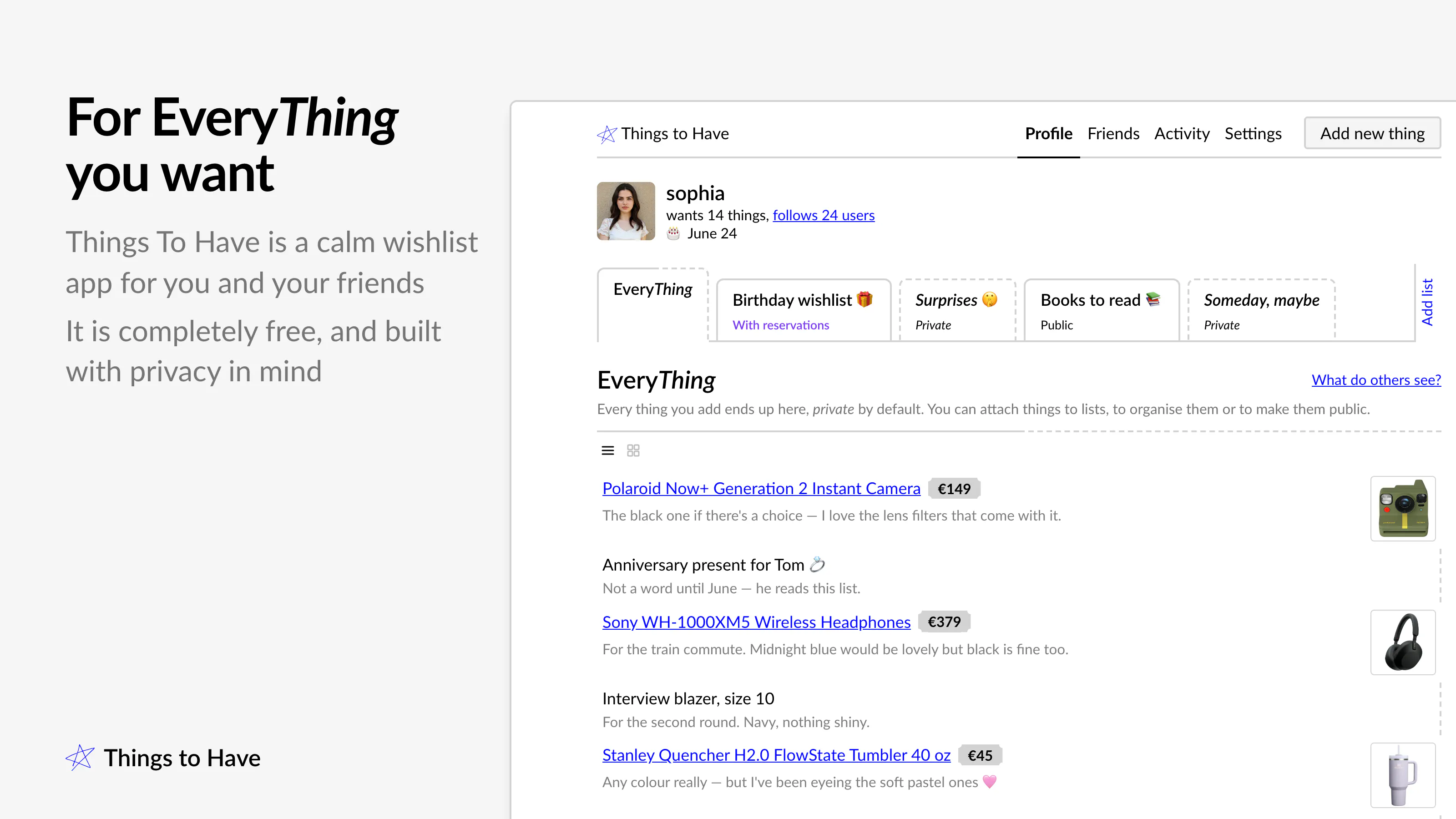 Things To Have screenshot 1
