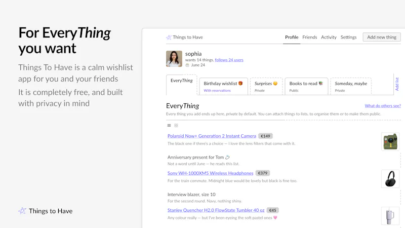 Things To Have screenshot 1