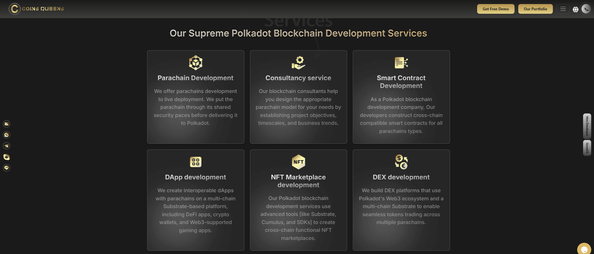 Polkadot Blockchain Development - Screenshot 2 showing product features and functionality