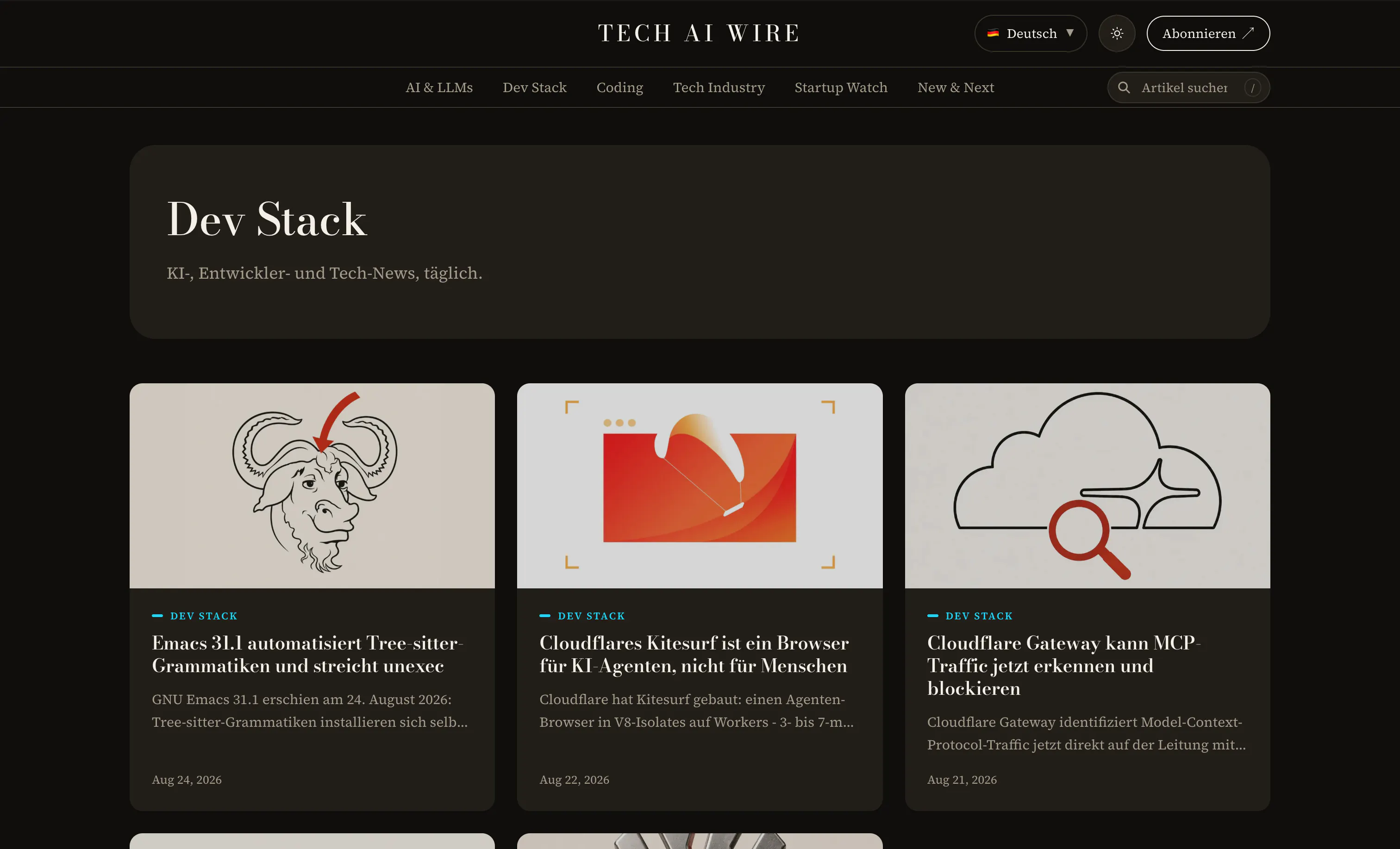 Tech AI Wire screenshot