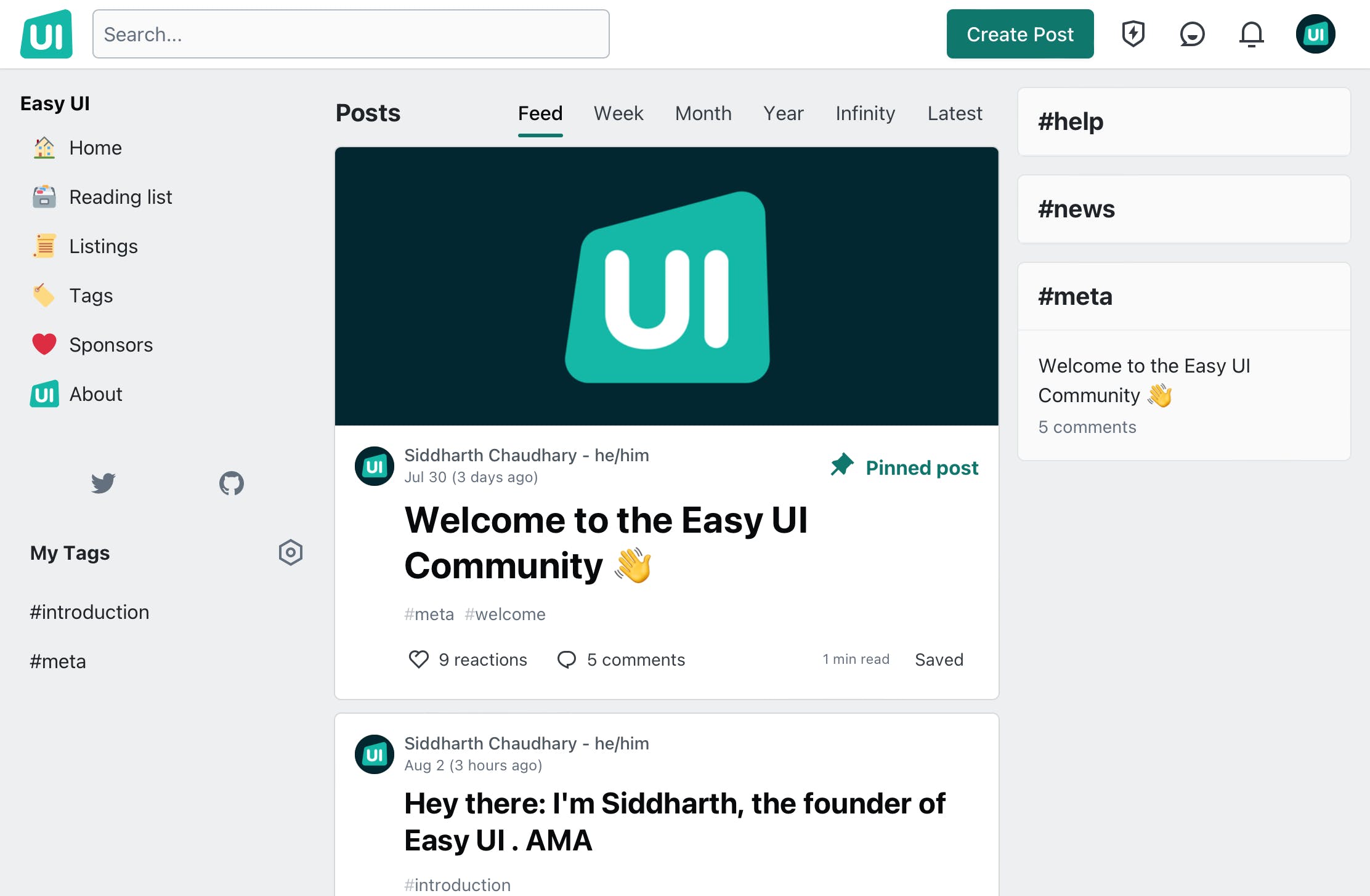 Easy UI Community media 1