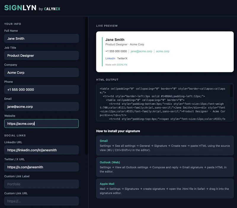 SIGNLYN screenshot 1
