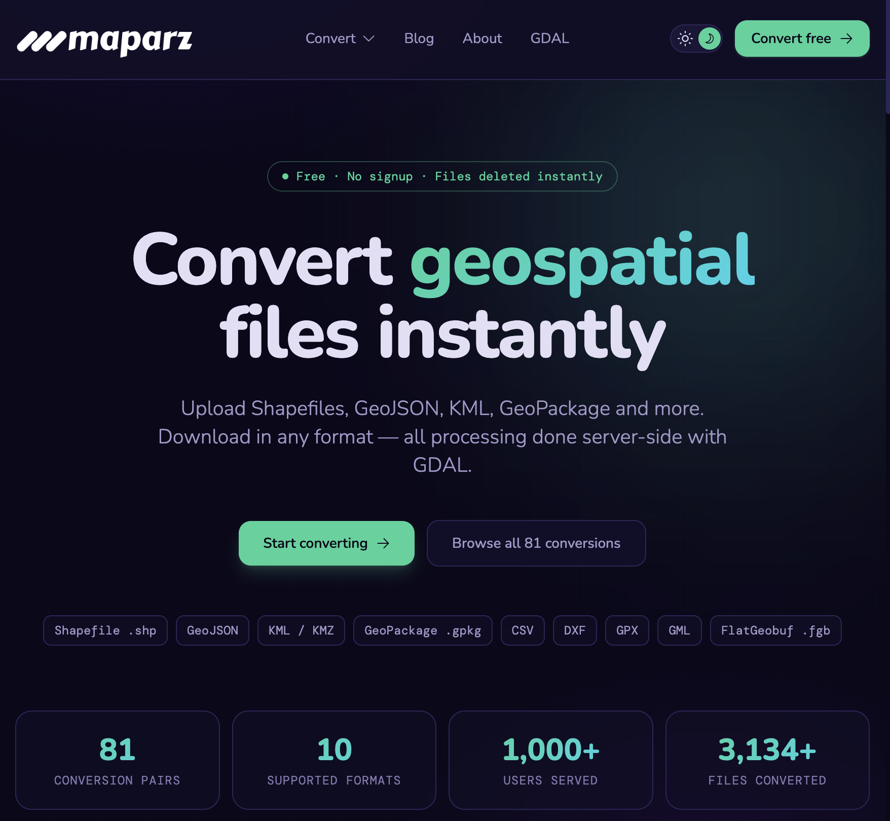 Maparz Online Geospatial File Converter gallery image