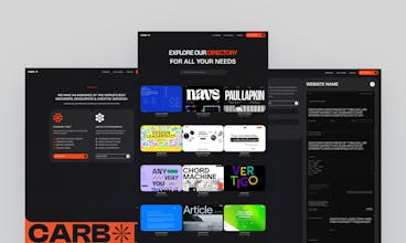 Carbon directory theme homepage with a sleek and sophisticated design