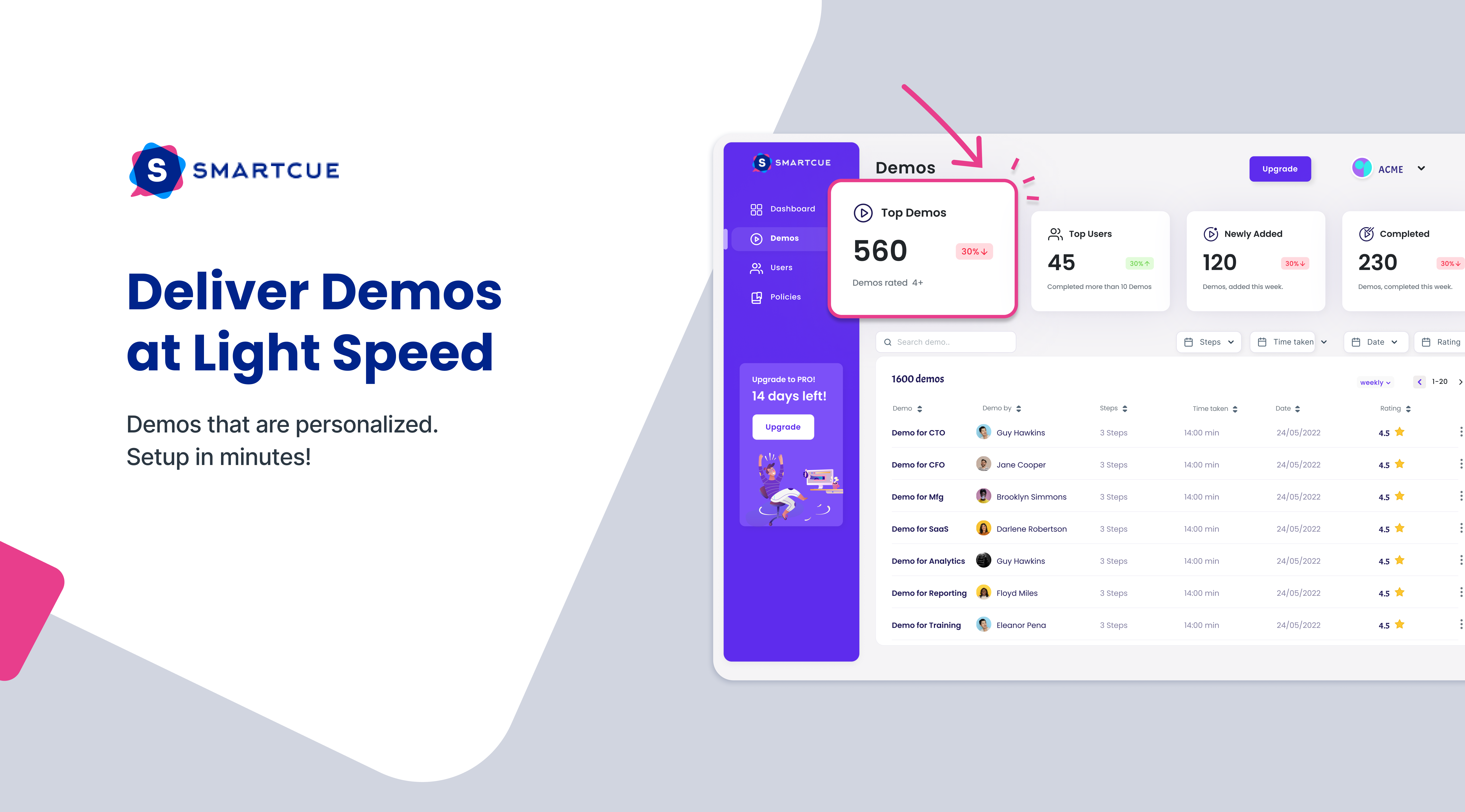 Smartcue - Demo di prodotto personalizzate, create in minuti non ore media 2
