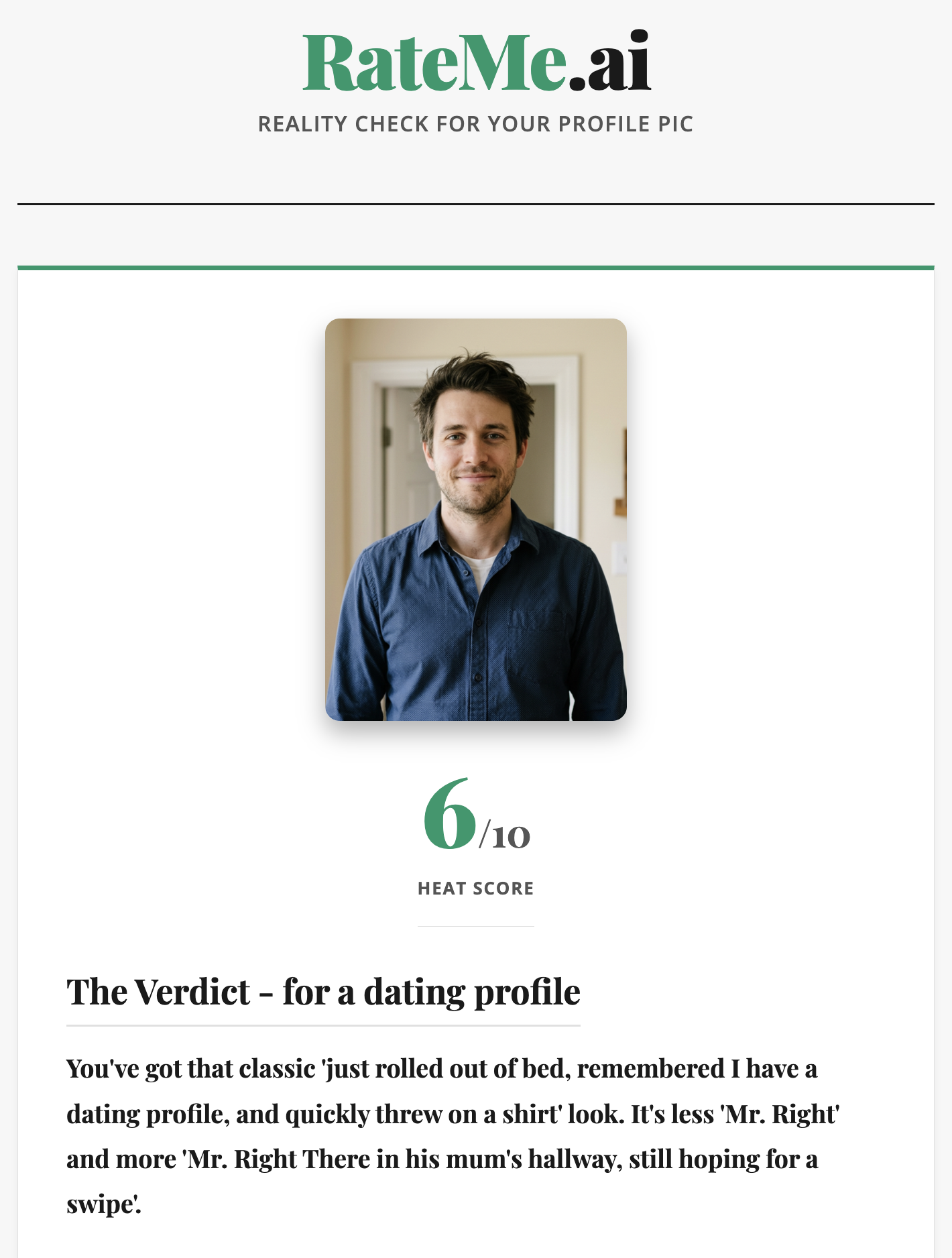 RateMe.ai - Screenshot 2 showing product features and functionality