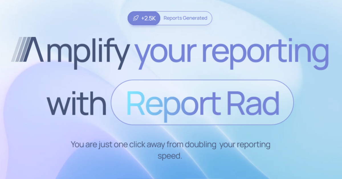 RAD Reporting with AI - Main screenshot showing features and interface