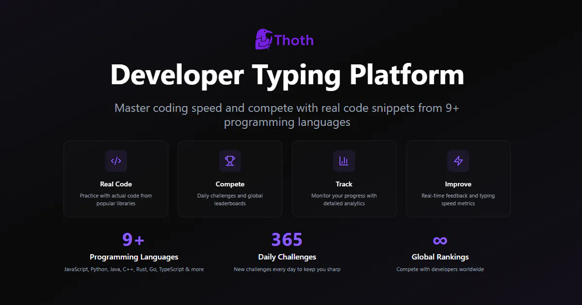 Thoth | The developer typing platform gallery image