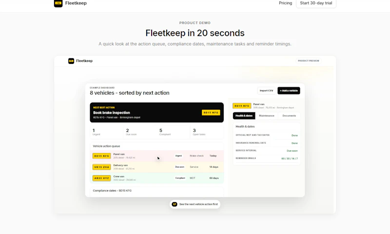 Fleetkeep screenshot 2