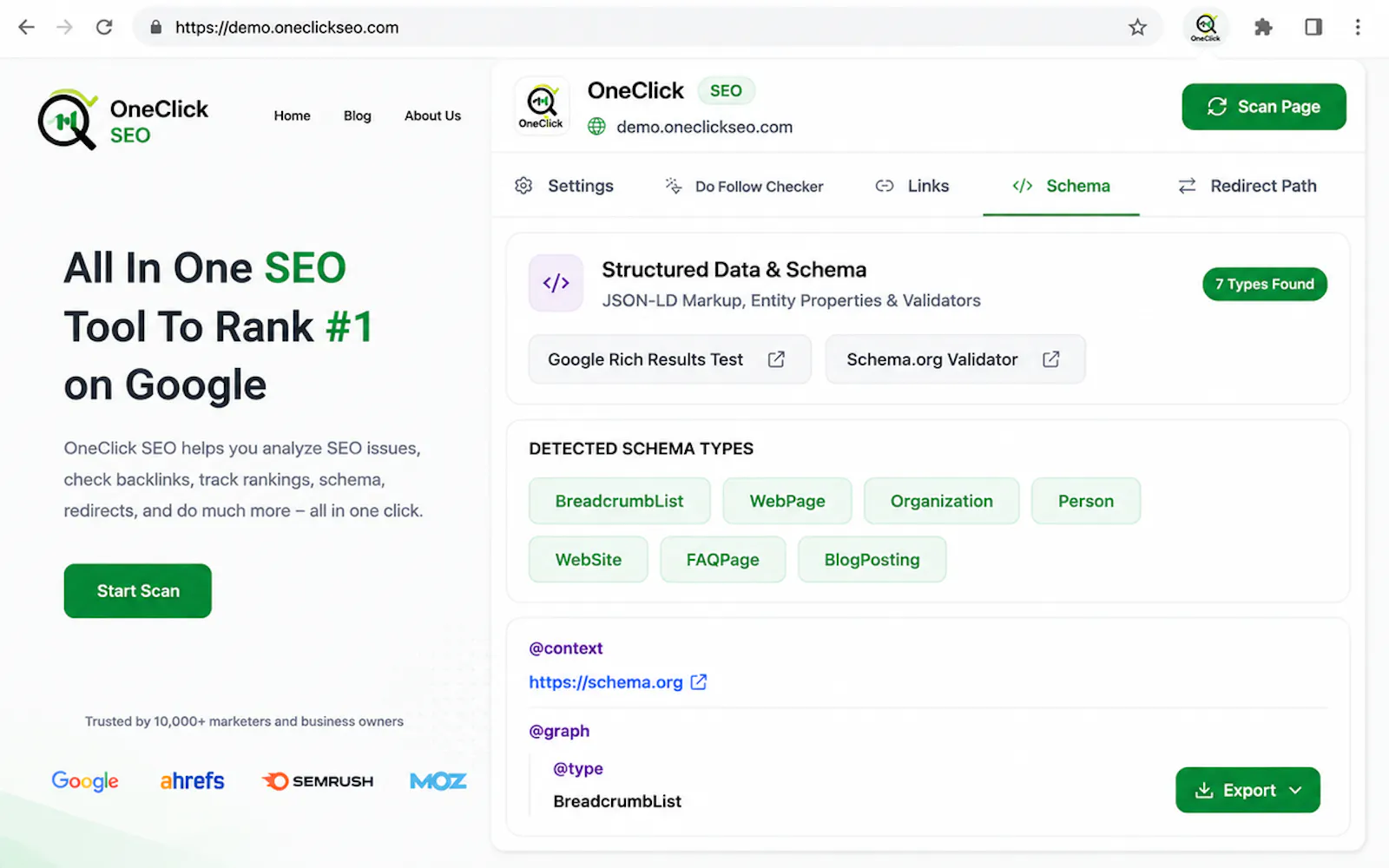 OneClickSEO screenshot 2