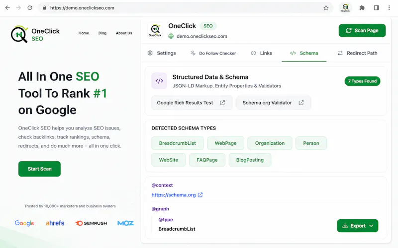 OneClickSEO screenshot 2