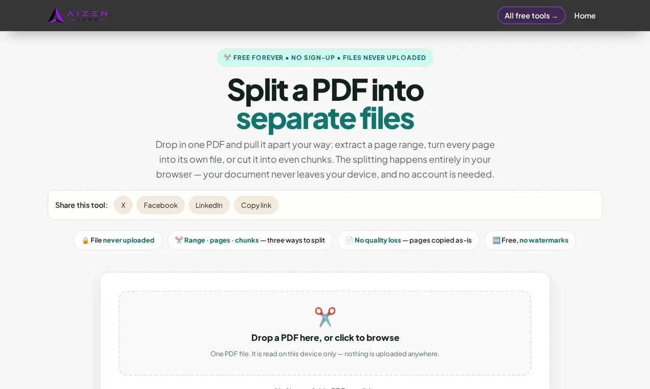 Split PDF by Aizen Labs gallery image