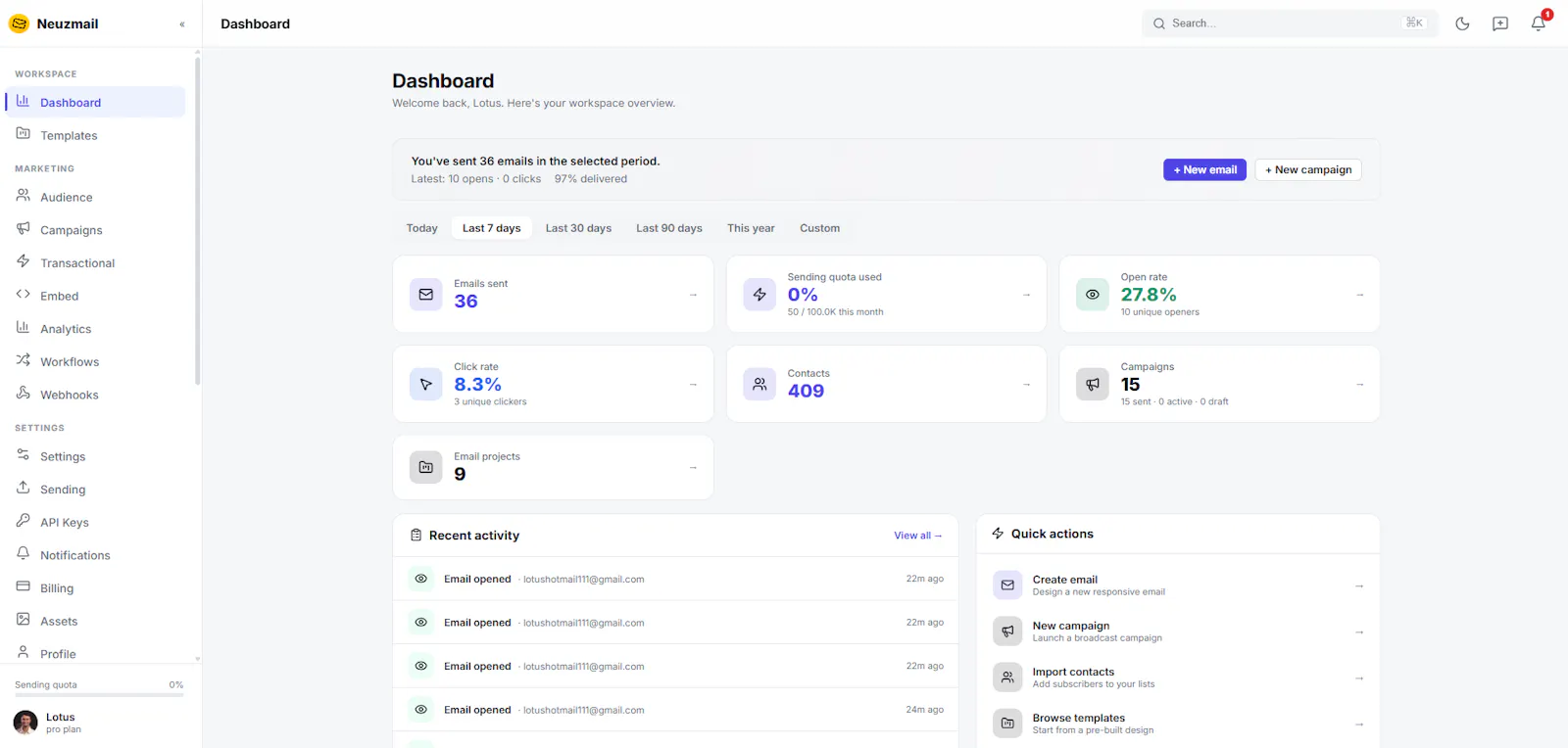 Neuzmail screenshot 1