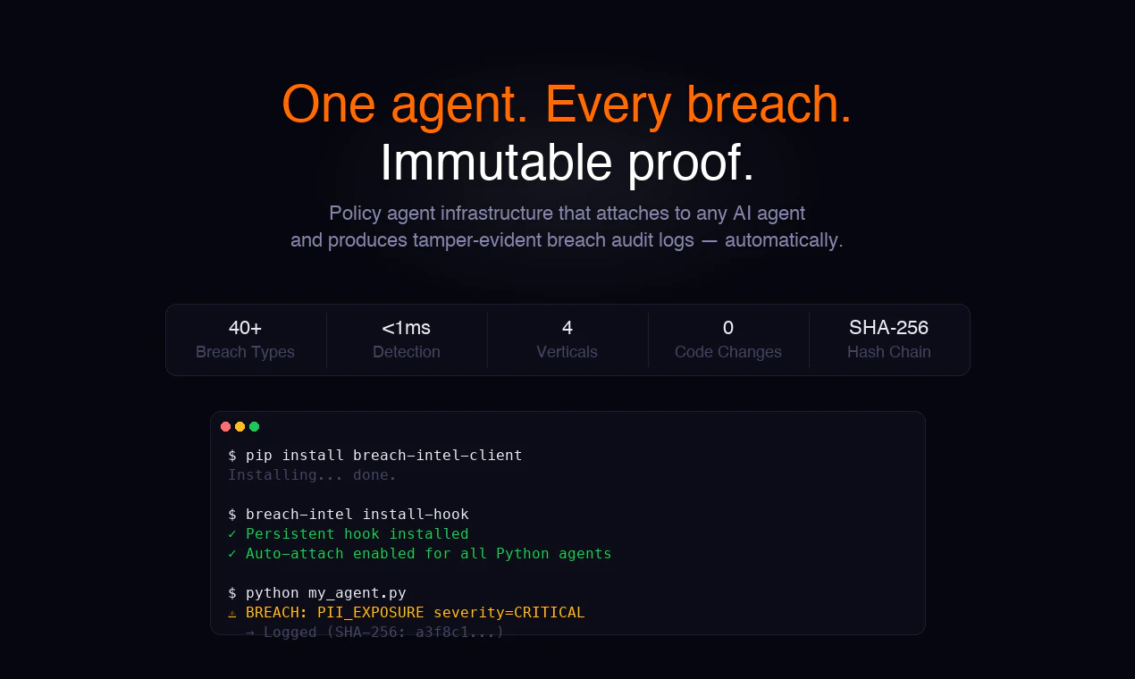 Breach Intel — Agent Security screenshot 1