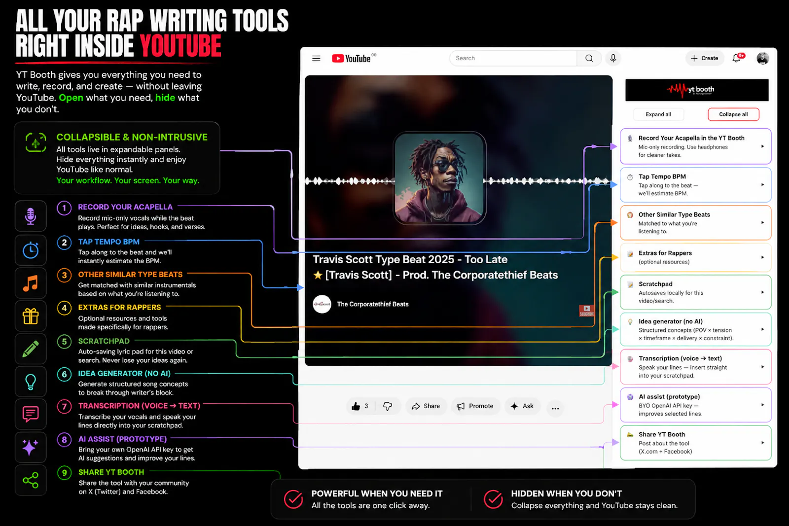 YT Booth - Free Rap Lyricist Assistant screenshot 2