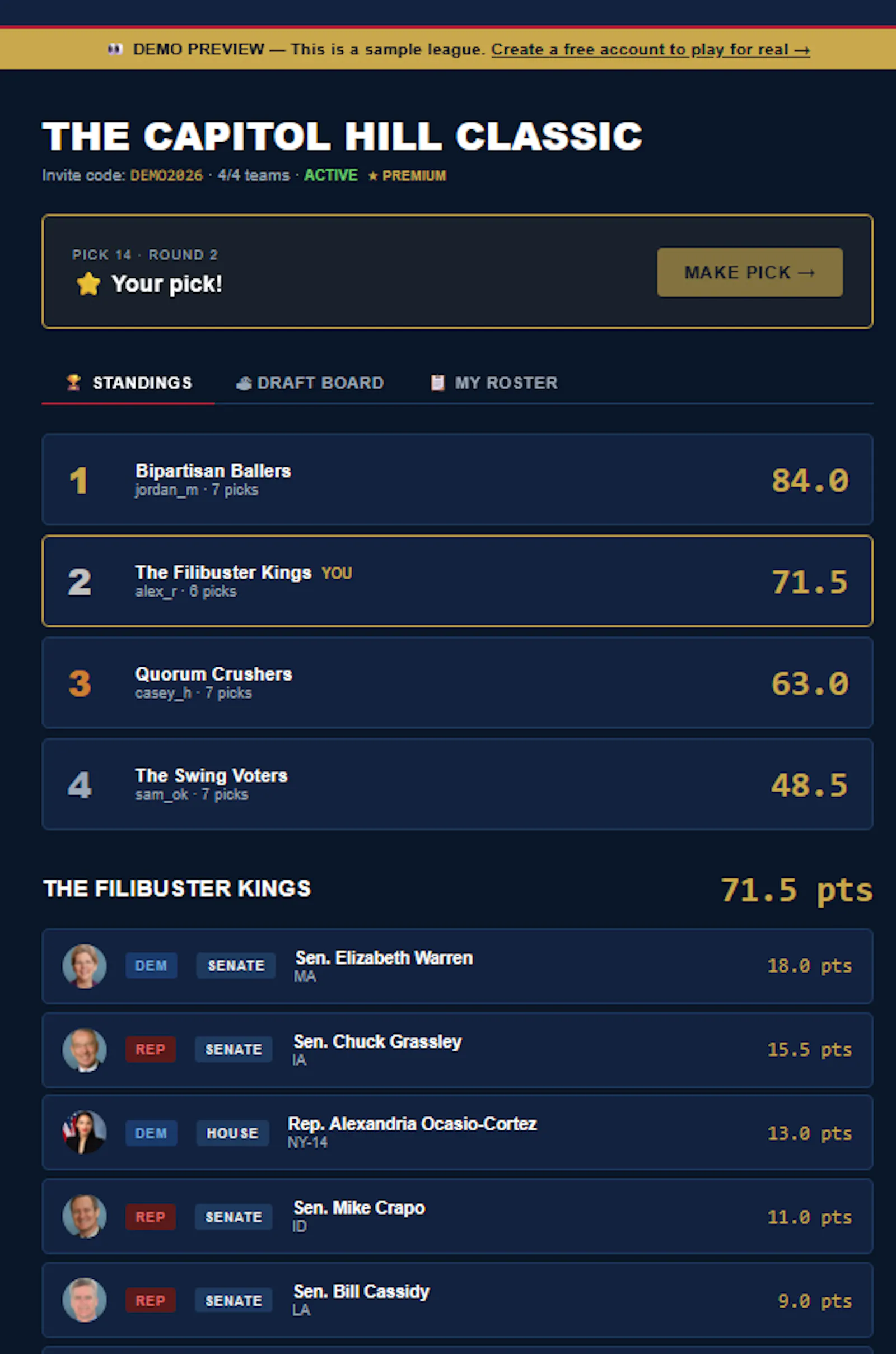 Political Fantasy — Draft Congress.  screenshot 4