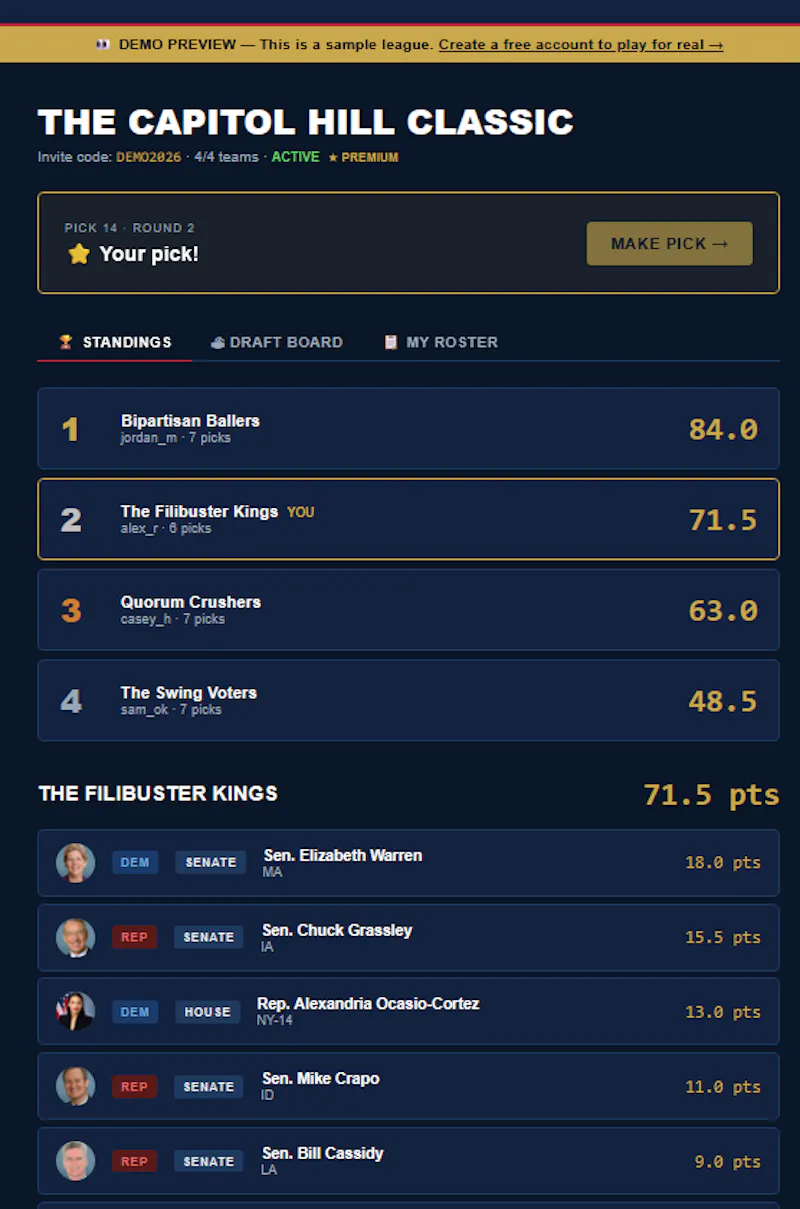 Political Fantasy — Draft Congress.  screenshot 4