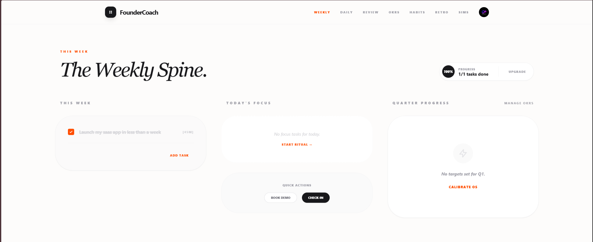 Founder Coach - Screenshot 2 showing product features and functionality