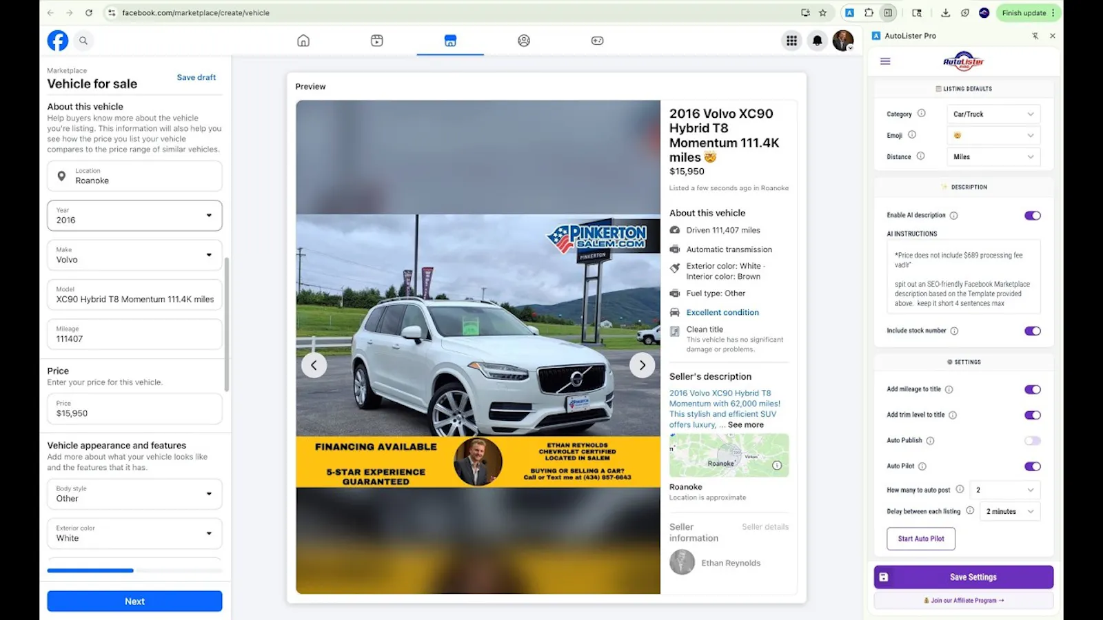 AutoLister Pro screenshot 1 (video preview)