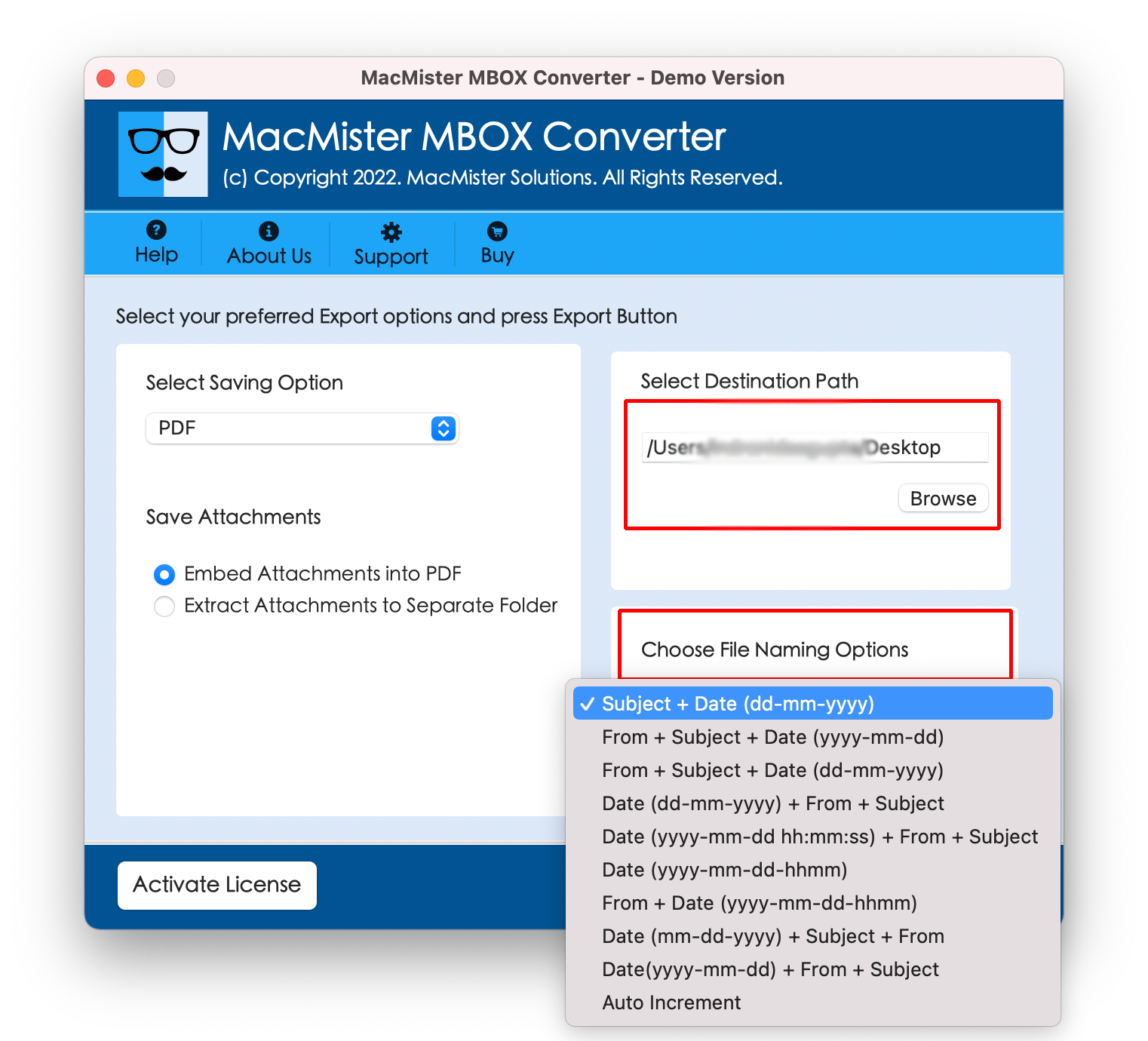 Mac 용 MacMister MBox 변환기 - 배치 MAC의 15 가지 저장 옵션으로 Mbox Mailbox를 변환합니다. 미디어 5