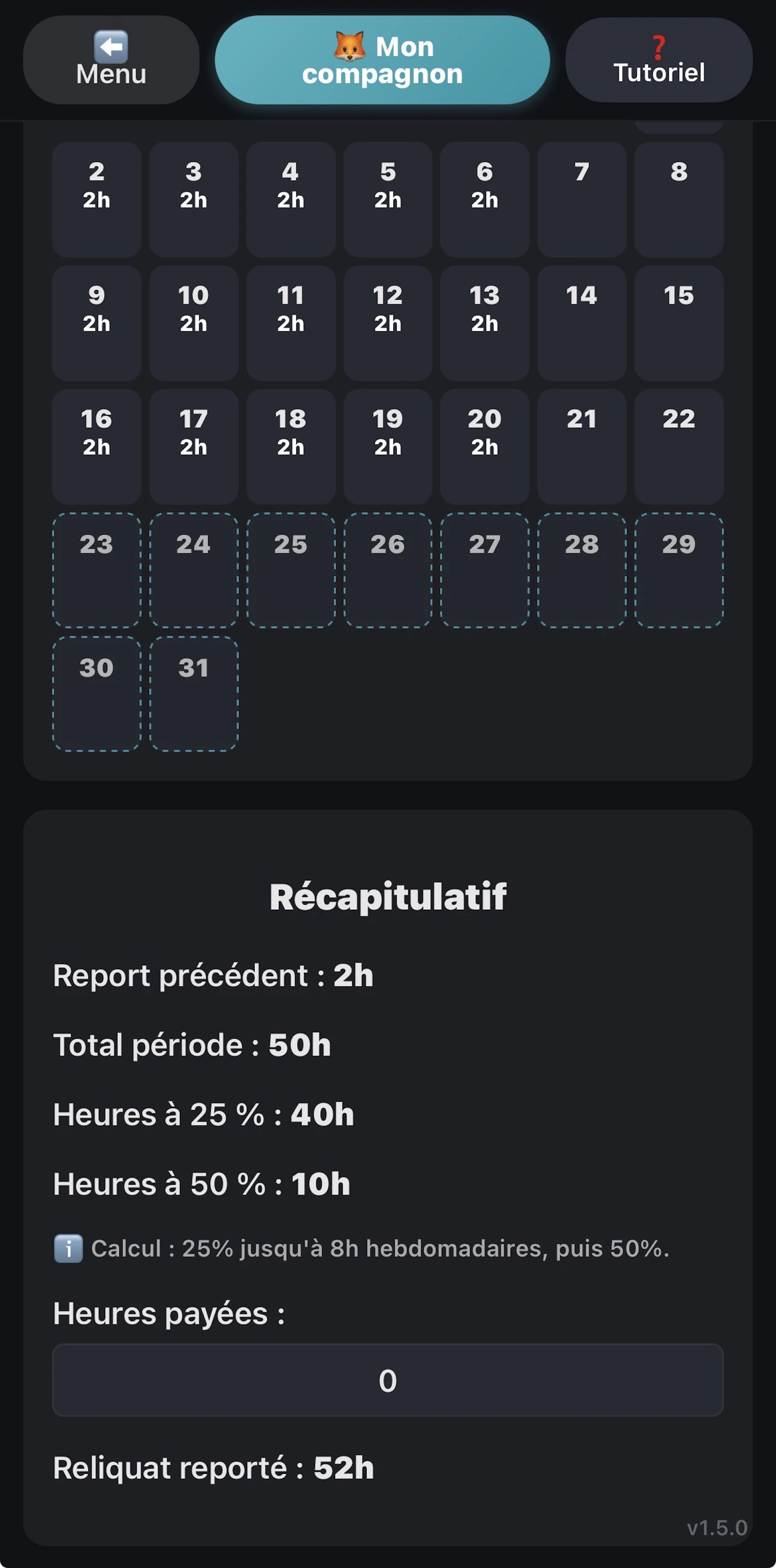 simulateur heures sup France screenshot 3